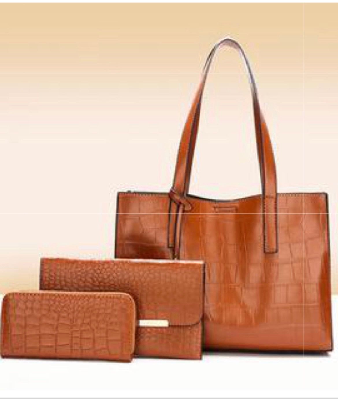 Caramel Brown Handbag Set