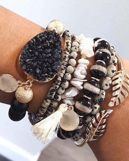 Black Zebra Bracelet Stack