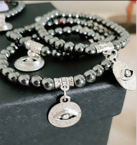 Evil Eye Hematite Bracelet